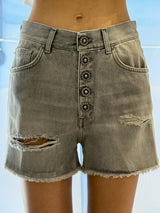 SHORTS BOTTONE GIOIELLO GRIGIO
